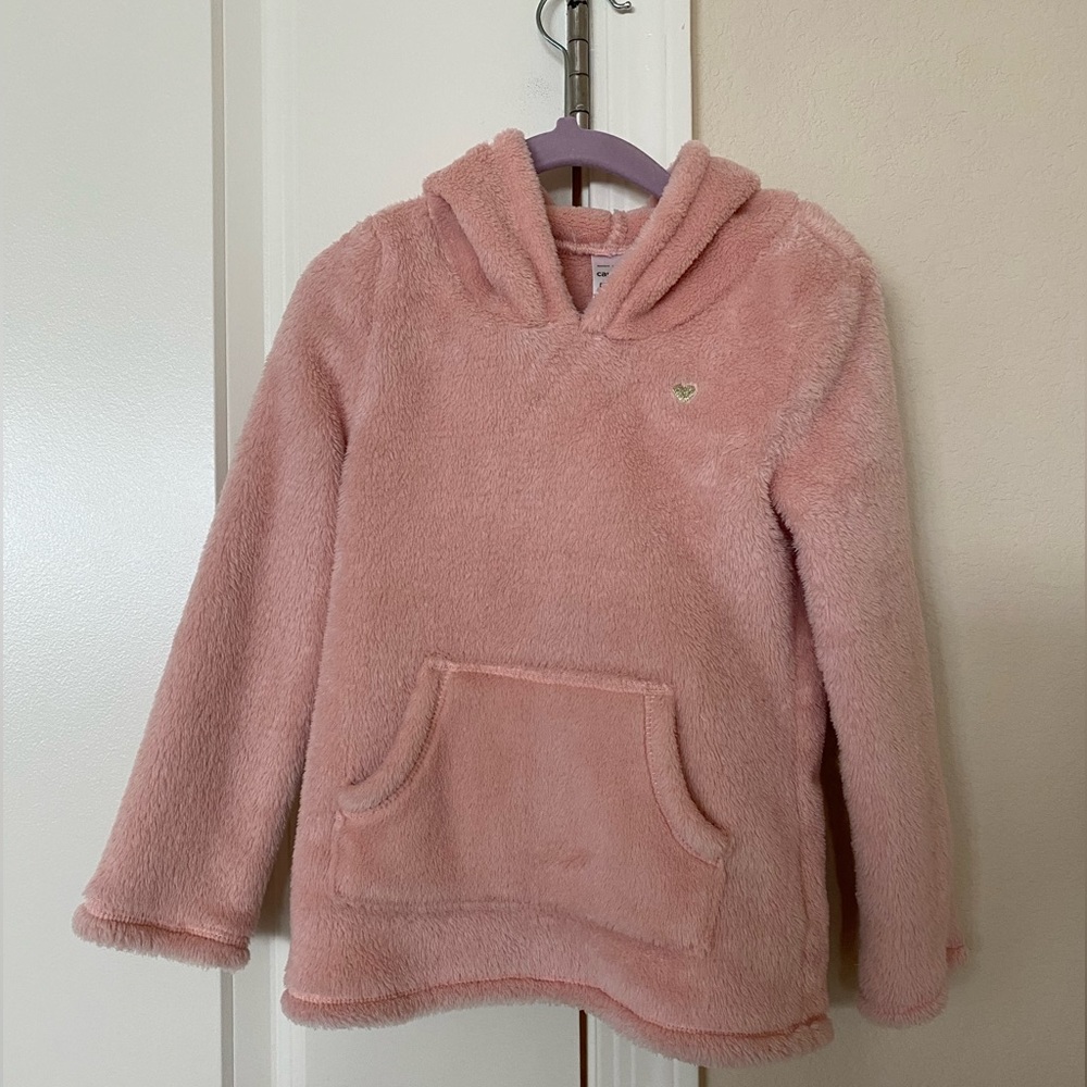 Toddler girl fleece hoodie. Super soft. 5T. Pink